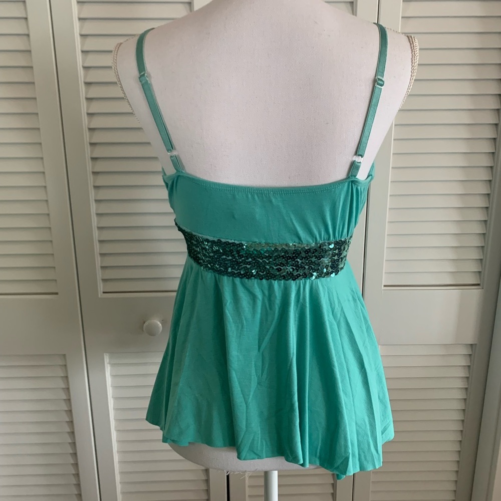 Necessary Objects Soft Green Stretch Sequin Waist… - image 2